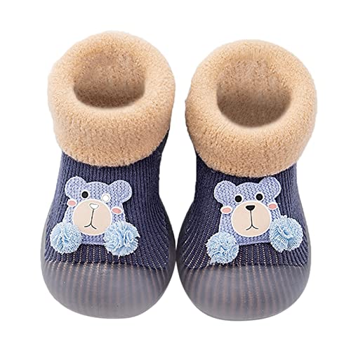 Infant Cute Cartoon Socks Shoes Cartoon Warm House Shoes For Infant Lined Winter Indoor Shoes Baby Sock Shoes