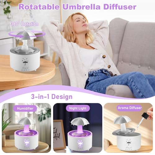 Humidificateur pour chambre contre l'air sec avec diffuseur d'arômes et télécommande