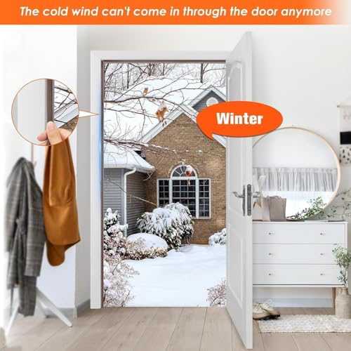 Image of Door Weather Strip Draught Excluder for Doors Self Adhesive Foam Draft Excluder for Windows Door Insulation Strip Weather Stripping Door Seal Strip, Epdm, Foam, Rubber (Brown)