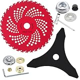 IRmm 9' x 36 Teeth Carbide Tipped Brush Cutter Blades & 10' x 3 Teeth Weed Eater Blades, Weed Wacker Blade for Brush Cutter, Trimmer, Weed Eater