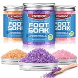 XIWEIOO Himalayan Pink feet soka Salt 3 Set Kit Lavender Scent Orange Scent Rose Scent Foot Soak Salts with Epsom Set-Foot Athletes Foot spa Foot Bath Salt Tea Tree Oil