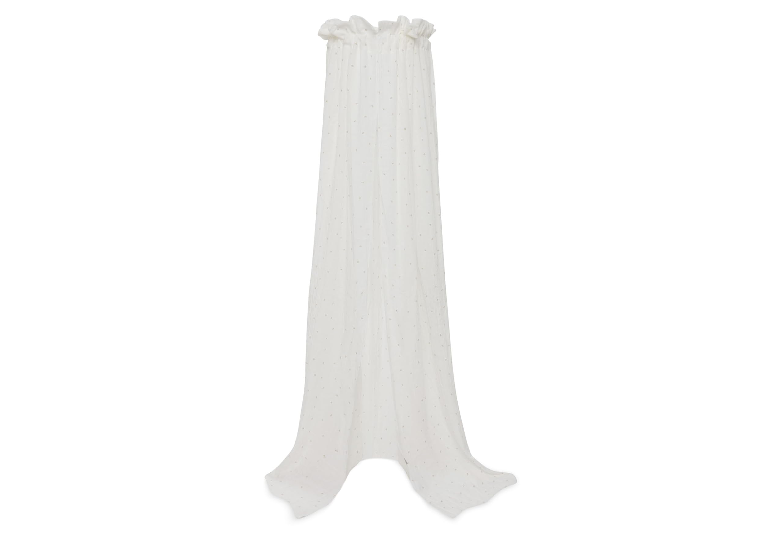 Jollein Bed Canopy Leafs – 155 cm – Crinkle Effect – Canopy for Baby Bed Nursery – OEKO-TEX Certified – Ivory with Light Brown Leaves