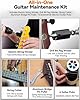 250RPM Guitar String Winder Tool with LED Light, String Cutter, Bridge Pin Puller, 14 Screwdriver Bits and 6 Picks for Electric, Acoustic, Bass, Ukulele and More