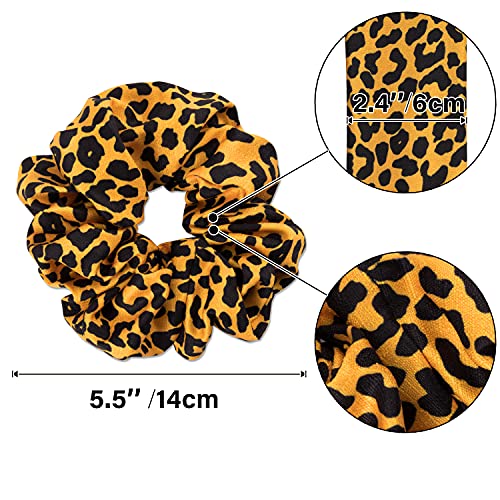 Yohama 6 Pcs Big Scrunchies Animal Print Large Soft Leopard Scrunchy Hair Ties Elastic Bands Ponytail Holder Hair Accessories For Women And Girls Decoration Bun As A Gifts. #TOP1