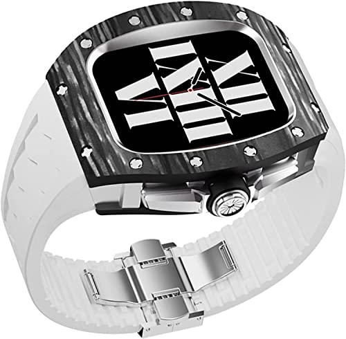 Kit de montre en fibre de carbone Apple Watch 8 bracelet caoutchouc 44mm