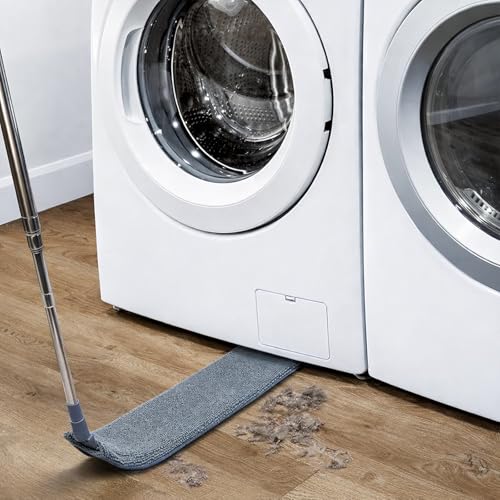Image of Retractable Gap Dust Cleaner with Extension Pole, Cleaning Tools with 3 Microfiber Dusting Cloths, Extendable Long Handle Duster for Cleaning Under Refrigerator Furniture Appliance | Cleaning Tools with 3 Microfiber Dusting Cloths | Long Handle Duster 30-100'' | Under Refrigerator Furniture Appliance Gray