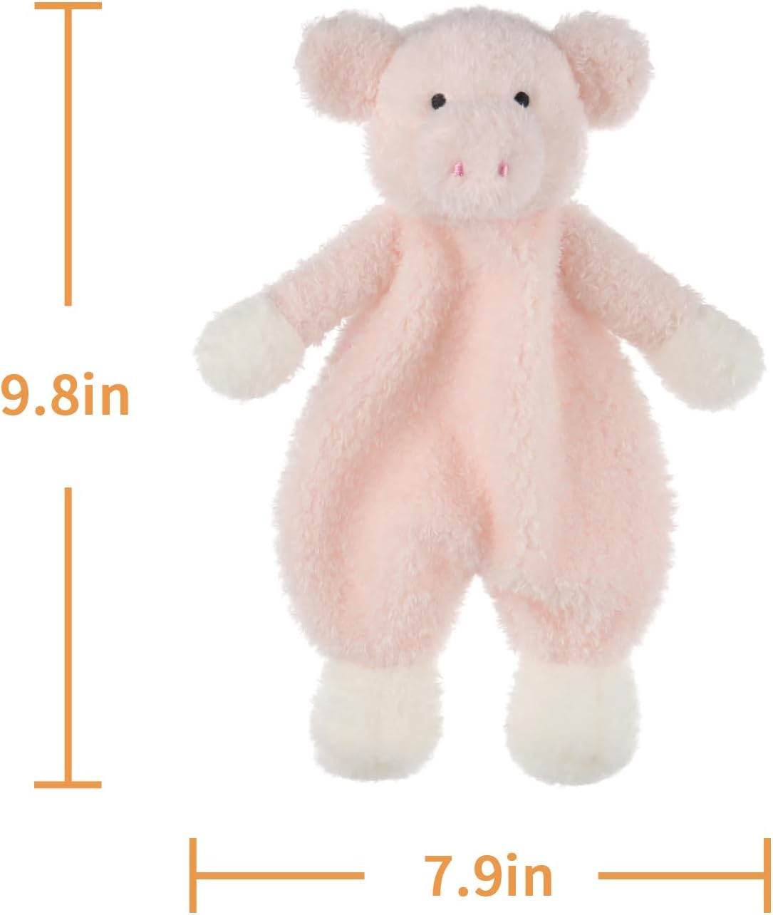 Apricot Lamb Stuffed Animals Security Blanket Pink Pig Infant Nursery Character Blanket Luxury Snuggler Plush 10 Inches - Image 4