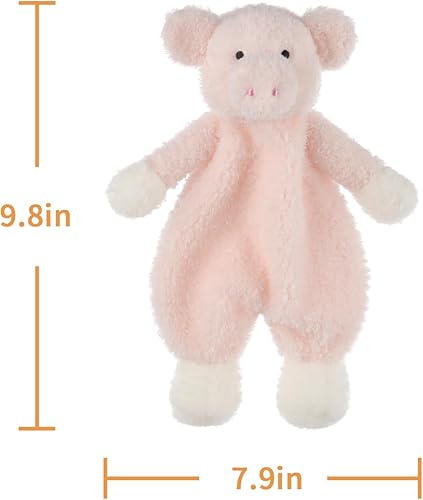 Miniatura 4 de Apricot Lamb Manta de seguridad de animales de peluche, diseño de cerdo rosa, manta de carácter infantil, manta de lujo para acurrucarse, 10 pulgadas