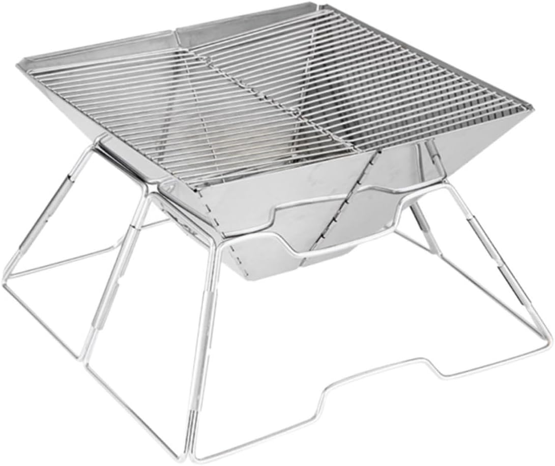 Toyvian Portable Wear-resistant Bbq Grill Folding Camping Barbecue Rack Outdoor Cooking Accessory for Hiking and Tailgating