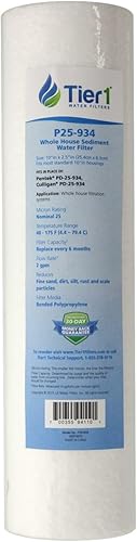 Miniatura 13 de Tier1 Cartucho de repuesto de filtro de agua de sedimentos de polipropileno hilado para toda la casa de 10 micrones, 10 pulgadas x 2.5 pulgadas,