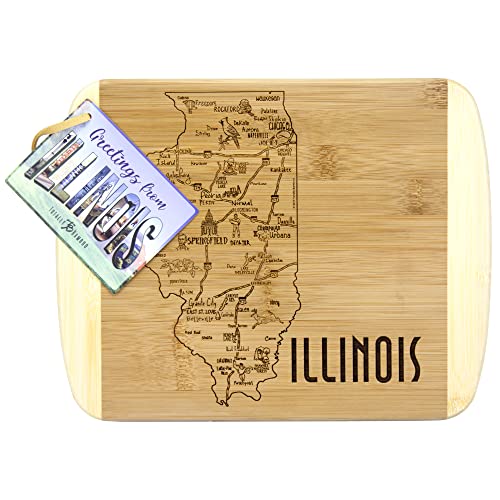Image of Totally Bamboo A Slice of Life Illinois Engraved Map Cutting Board