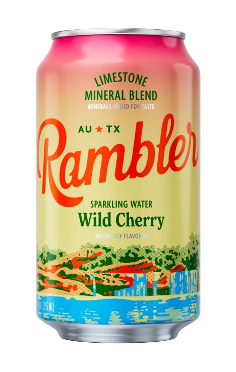 Image of AUTX RAMBLER Sparkling Water, Texas Limestone Mineral Blend, Wild Cherry Flavor, 12-Ounce Cans, 12-Pack