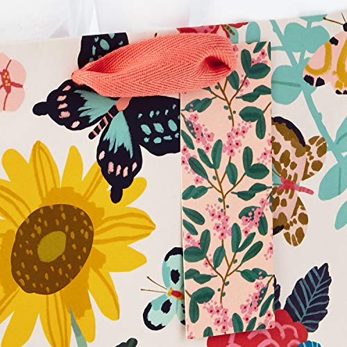 Hallmark 9" Medium Gift Bag With Tissue Paper (Bright Flowers) For Birthdays, Bridal Showers, Weddings, Baby Showers, Mother's Day #TOP4