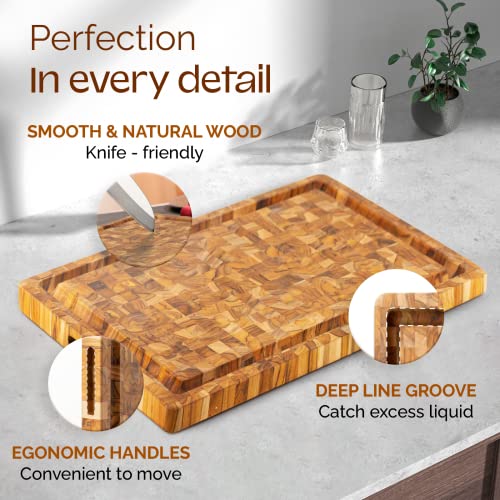 Tabla de cortar rectangular de madera de teca duradera miniatura 5