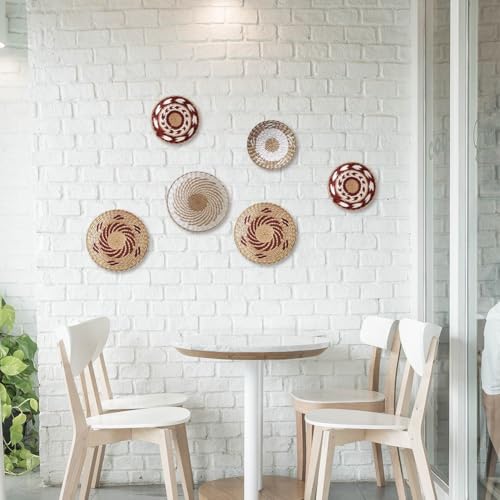 Panier rond naturel fait à main avec fixation murale robuste