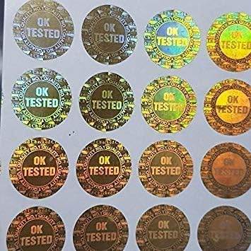 EzeePacks "OK Tested Hologram " Size:1.5 X 1.5 Cms Self Adhesive Sticker (500)