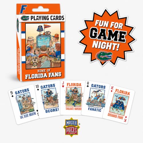 Image of Masterpieces Florida Gators Playing Cards Deck - Official NCAA Fan Accessory - Ages 4+