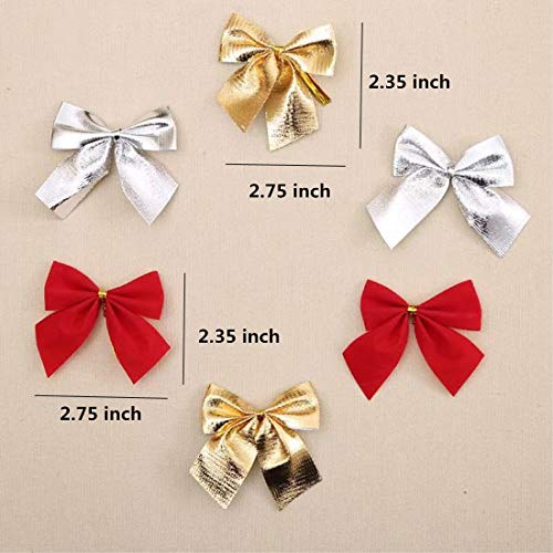 Enfeites de Natal, pacote com 100 decorações de pelúcia para pendurar e arcos de árvore de Natal, bo