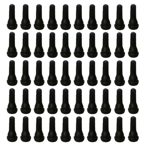 Image of 50Pcs TR413 Tubeless Valve Stems, Black Rubber Snap-in Valves Tubeless Tire Valve Stems Replacement for Tubeless 0.453 inches Rim Holes on Standard Auto Tires