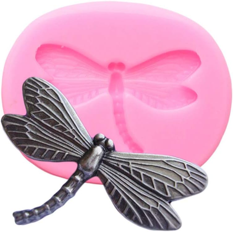 1pc Cute Insect Dragonfly Silicone Mold for DIY Crystal Gum Paste Fondant Mold Soap Mould Jelly Shots Handmade Ice Cream Desserts Cupcake Cake Topper Decoration Pudding Candy Ice Cube Chocolate