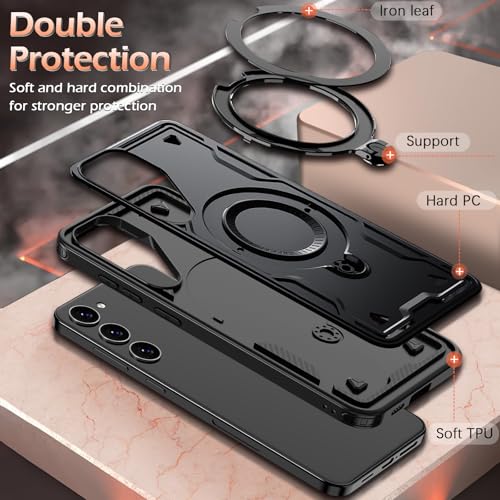 Image of for Samsung Galaxy S22 Case Magnetic with stand [Compatible with MagSafe] [with Screen Protector] Wireless Charging, Shockproof Galaxy S22 5G Case, Ring Holder Phone Cover, for Samsung S22 Phone Case