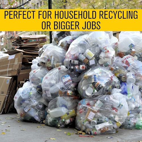 Image of Aluf Plastics 45 Gallon 2.0 MIL Clear Garbage Bags - 40 inch x 46 inch - Pack of 200 - For Contractor, Industrial, Healthcare, & Municipal