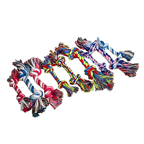1 Pcs Novelty 2-Knot Braided Biting Rope Toy Bone Shape Dog Chewing Toy