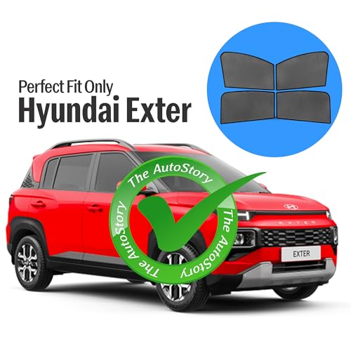 Image of Autostory Custom Fit Black Mesh Car Sunshade for Hyundai Exter | UV & Heat Protection Car Window Curtains | Privacy Car Sun Shade | Breathable Vehicle Specific Side Window Shades