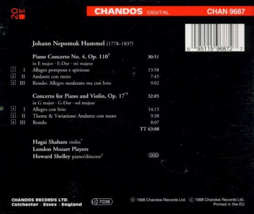 Hummel: Piano Concertos in E major / Double Concerto