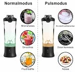 20oz Portable Blender, 240W USB Rechargeable Smoothie Blender with LED Display, Pulse & Blend Modes, IPX7 Waterproof, BPA-Free,Travel Juicer for Shakes, Ice Crushing, Sports & Outdoor Black