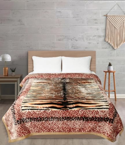 Image of Signature Animal Print Microfiber Extra Soft Double Bed Double Layered Blanket for Extreme Cold (King Size), Fade Resistant