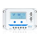 VS1024AU 10A PWMソーラーチャージヤーコントローラー 12V/24V自動認識　温度補償　充電器コントローラー　パネルコントローラー過放電保護 過充電保護　開回路電圧50V (VS1024AU)