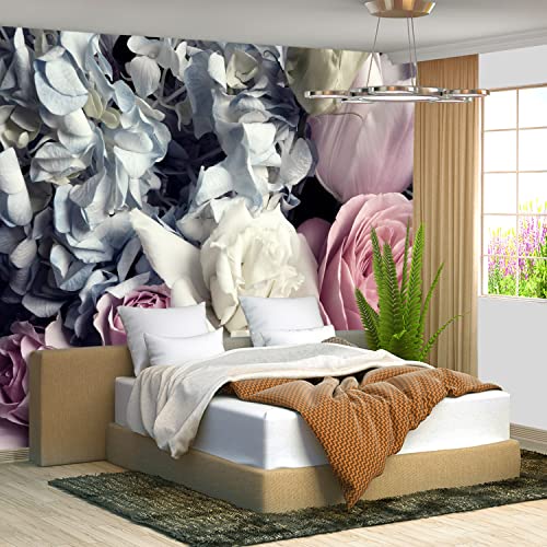 Fightal - Pink Rose Floral Tropical Botanical Wallpaper Plant Leaf Large Wall Mural For Living Room Bedroom (Papel Tapiz Para Pared De Habitacion)151"X105" (Not Peel And Stick) #TOP21