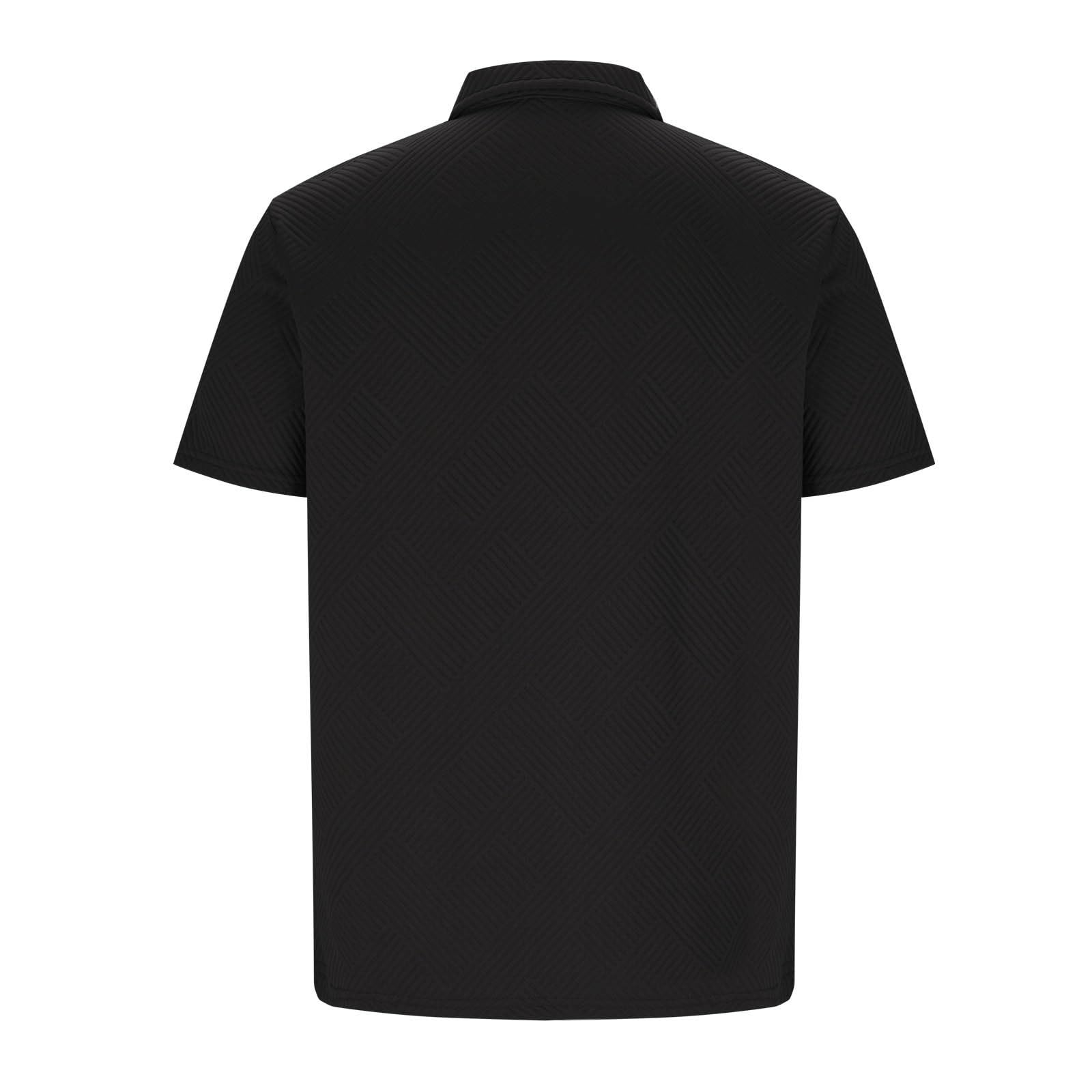 Poloshirts - Camiseta para hombre, cuello de solapa liso, manga corta con cierre de cremallera, capas base de corte regular y ropa para uso diario transpirable