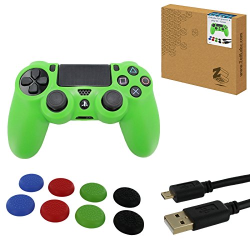 ZedLabz protect & play accessory bundle for PS4 including 3m charge & play ca...