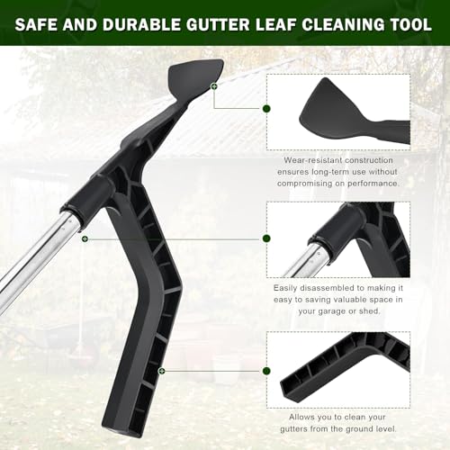Q-Qingdian LYCZ0731 Gutter Cleaning Brush Roofing Tool Guard Cleaner Tool With Telescopic Extendable Telescopic Pole, Telescoping Gutter Cleaning Tool Extension Rain Gutter Cleaning Tool thumb #4