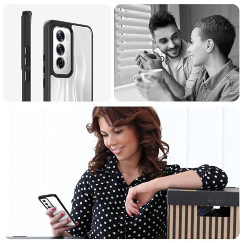 Image of KAPAVER Hybrid Clear Back Cover Case for Oppo Reno 12 | Protective Shockproof Cleare Hard PC Soft Flexible Black TPU Cover