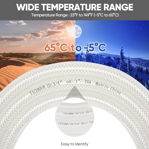 Image of AUTOMAN 1 /2'' (0.5 INCH) 12MM 20 METER (65 FEET) Transparent High Presure Heavy Duty Braided Water Pvc Hose Pipe For Garden,Car Wash, Floor Clean,Pet Bath. (10 Year Replacement Warranty)