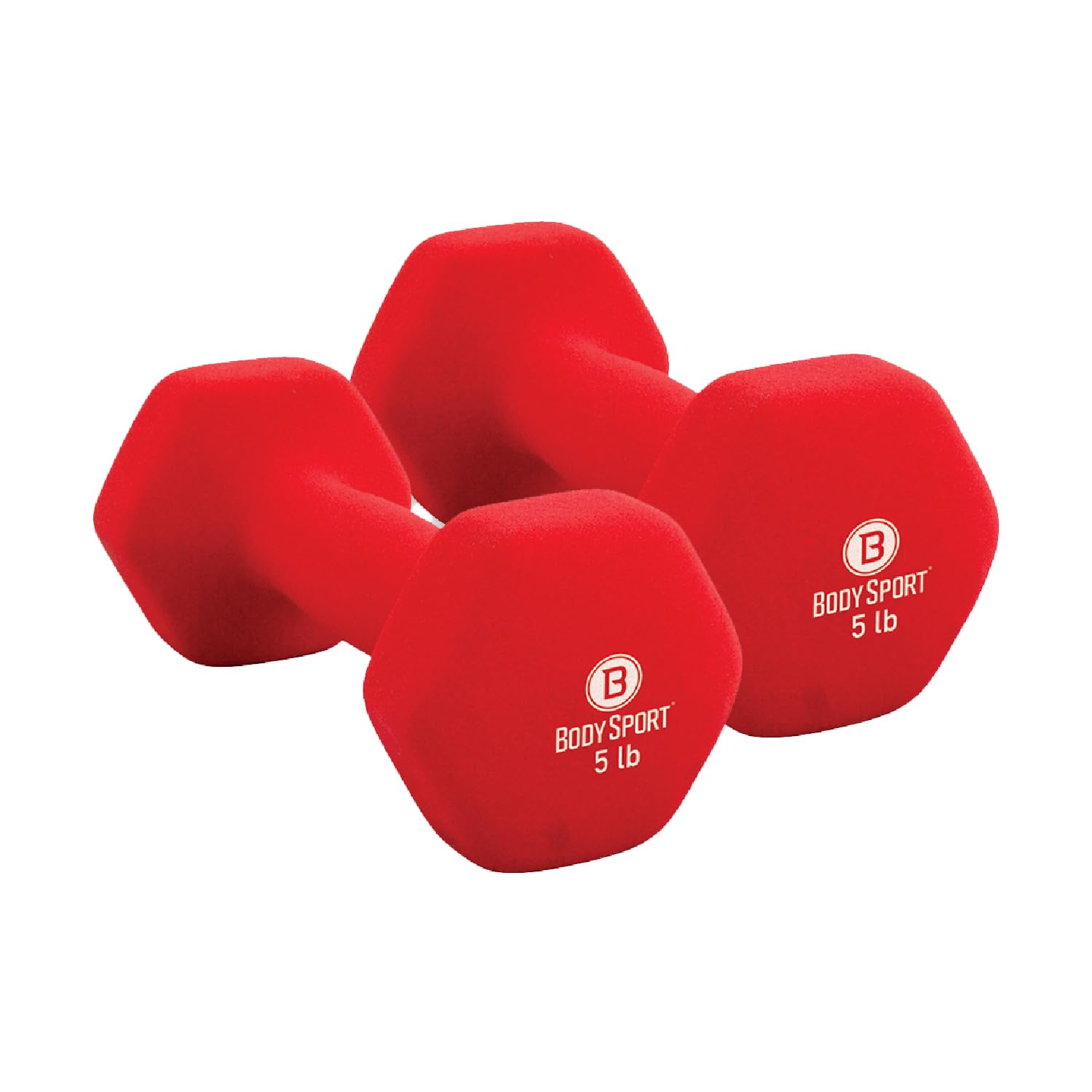Body Sport Neoprene Dumbbell Weight - Latex-Free, Strength Training Equipment for Home Fitness & Gym Workouts