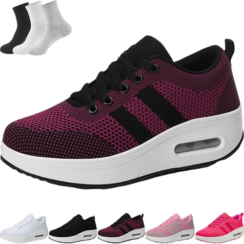 Air Cushion Slip-On Walking Shoes Orthopedic Diabetic Walking Shoes, Mesh Breathable Arch Support Sneakers Slippers (A-Purple, Adult, Women, 8, Numeric, US Footwear Size System, Medium)