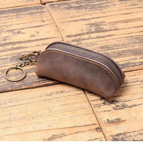 Vintage Leather Coin Purse Basic Zip Wallet Credit Card Case Key Pouch Male Cash Change Holder Business Wallet Presents4