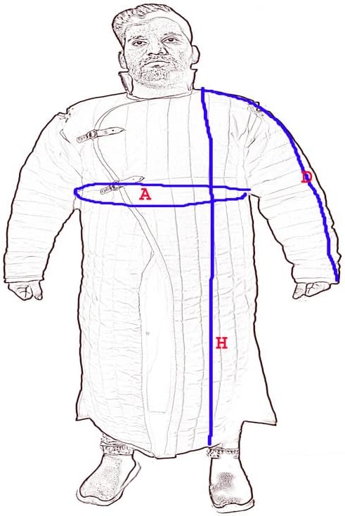 Miniatura 5 de Vestido de disfraz de chaqueta larga acolchada gruesa SCA LARP Viking Armor Gambeson algodón acolchado