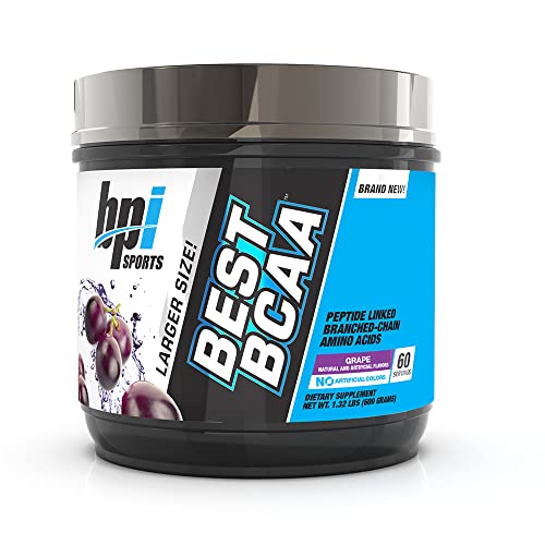 BPI Sports Best BCAA - BCAA Powder - Branched Chain Amino Acids - Muscle Recovery - Muscle Protein Synthesis - Lean Muscle - Improved Performance – Hydration – Grape - 60 Servings - 1.32 Pound