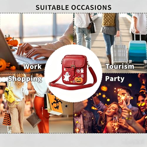 Image of Leather Crossbody Bag for Women,Anti-Theft Messenger Bag with Large Capacity,Built-in Purse Card Slots Shoulder Sling Bag