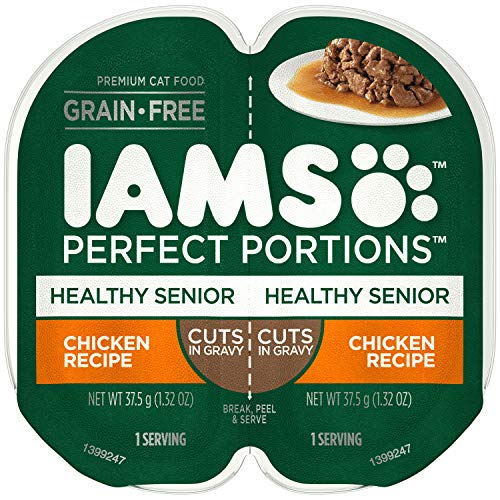 IAMS PERFECT PORTIONS Healthy Senior Grain Free Wet Cat Food Cuts in Gravy
