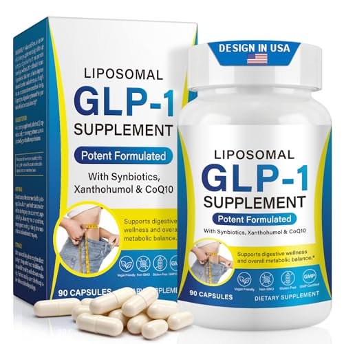 asusxcli GLP-1 Supplement - Dietary Supplement -Synbiotics - Curb Appetite Boost Metabolism & Support Gut Health for Women & Men Lean Body Support - 90 Capsules