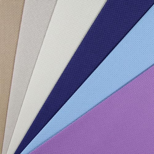 Image of KCS 6 pc of 12 inch x 18 inch (30cmx45cm) Counted Cotton Aida Cloth Cross Stitch Fabric (16CT-C)