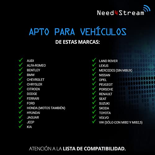 Interfaz de audio Bluetooth Audi MMI 3G con pantalla A2DP para iPhone y Android 7