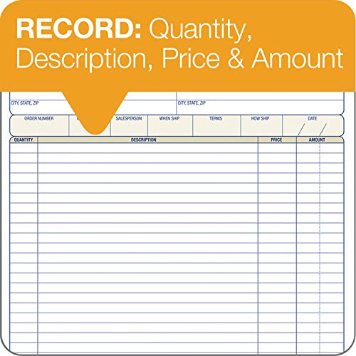 Adams Order Book, 2-Part, Carbonless, White/Canary, 8-3/8 X 10-11/16 Inches, 50 Sets Per Book (Dc8100) , 1 Pack #TOP5