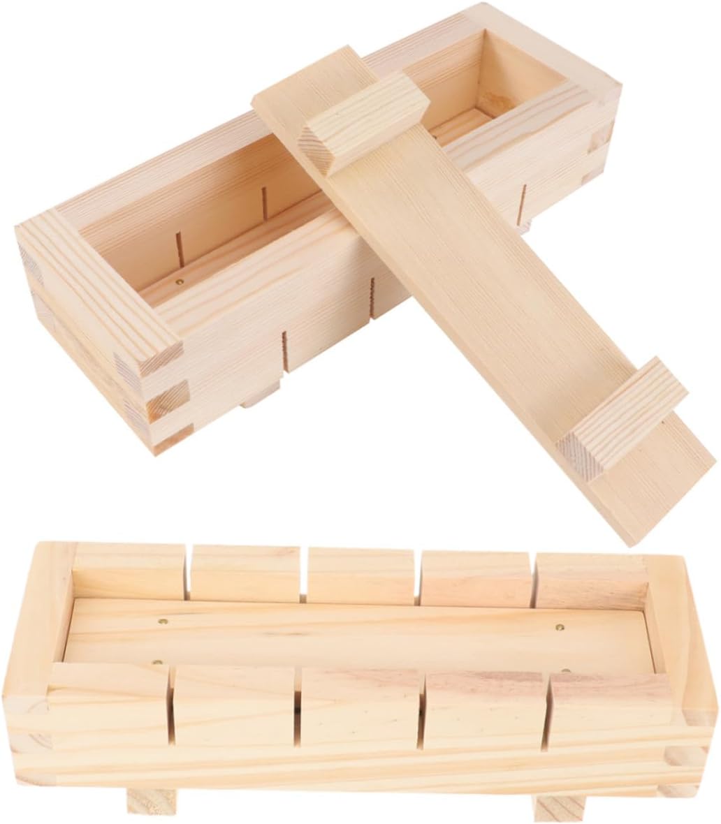 2pcs Sushi Press Maker Kit Wooden Sushi Mold for Rice Easy to Use Making Tool for Japanese Cuisine for Homemade and Rice